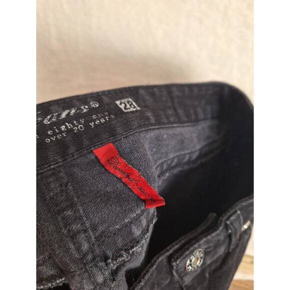 Guess Daredevil Womens 28 Black Denim Dark Bootcut Flare Jean 30x32 Stretch Logo - Picture 9 of 10